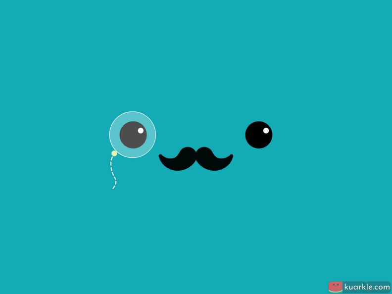 Mustache face with monocle