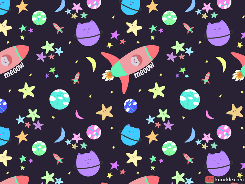Cats in space pattern