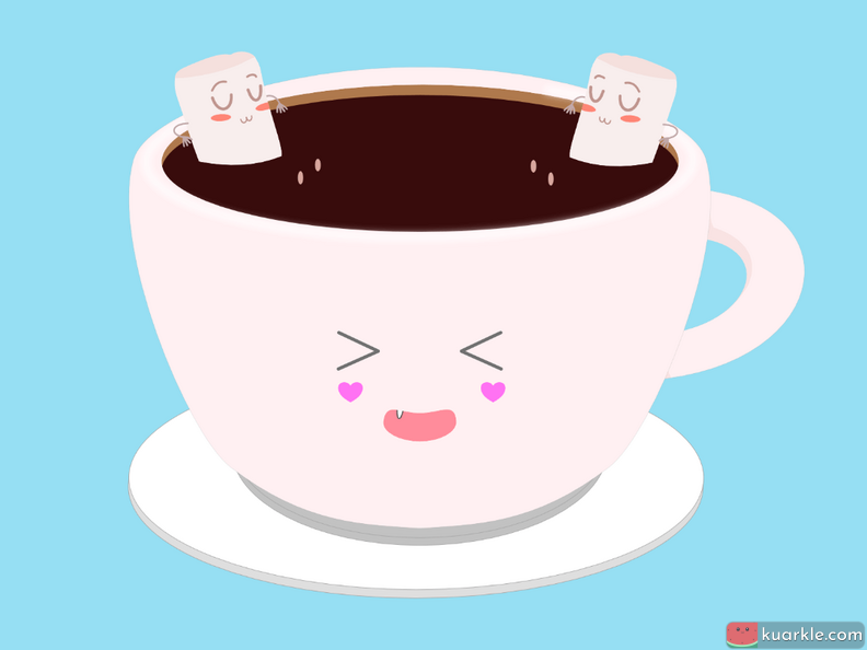 Marshmallows in the coffee cup wallpaper