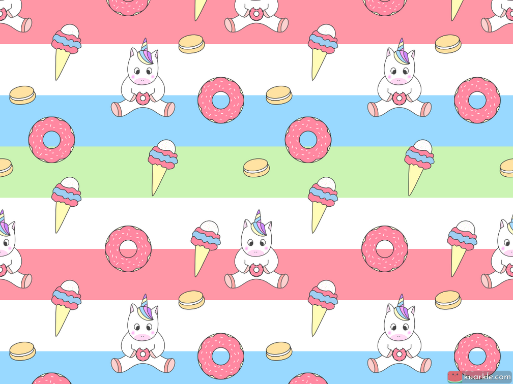 Unicorn and donuts pattern