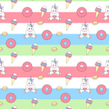 Unicorn and donuts pattern