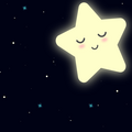 Cute star sleeping in the space wallpaper