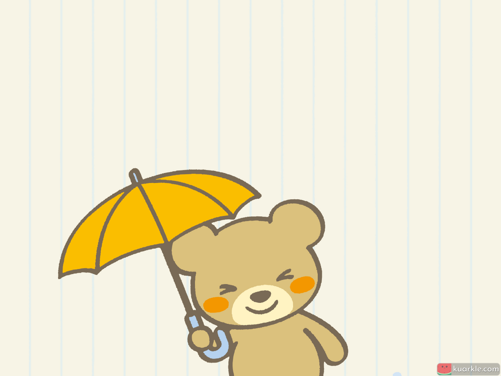 Bear with umbrella wallpaper