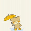 Bear with umbrella wallpaper