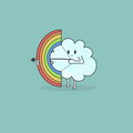 Cloud with a rainbow bow