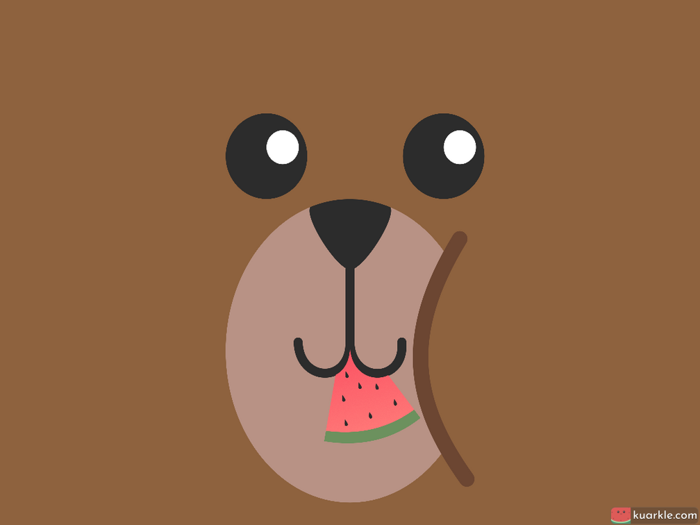 Bear eating watermelon wallpaper