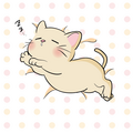 Sleeping kawaii cat wallpaper
