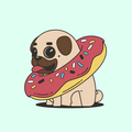 Pug and donut wallpaper
