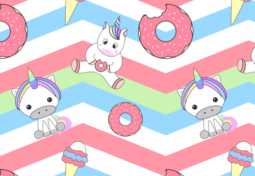 Unicorn with donut pattern