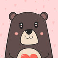 Bear holding a heart