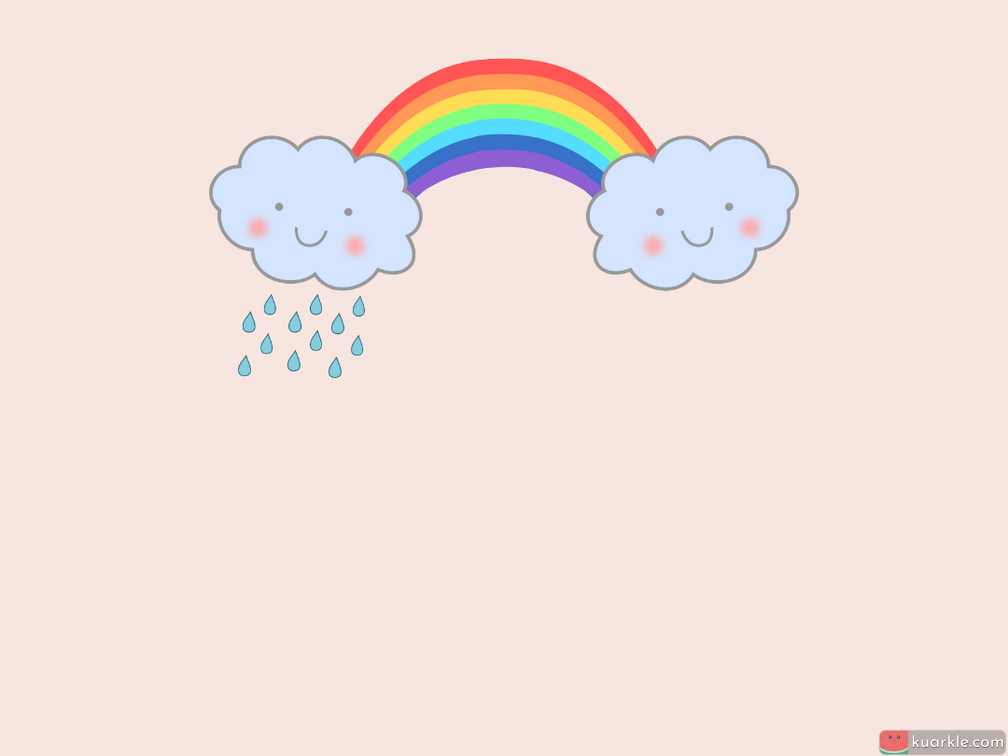 Clouds and rainbow wallpaper