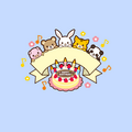 Happy Birthday cake and animals