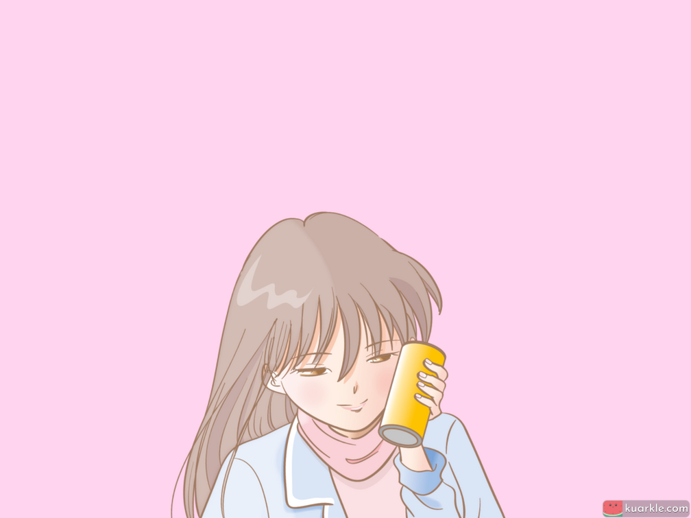Girl with a soda wallpaper
