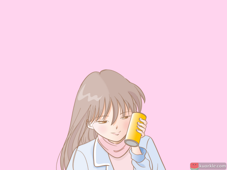 Girl with a soda wallpaper
