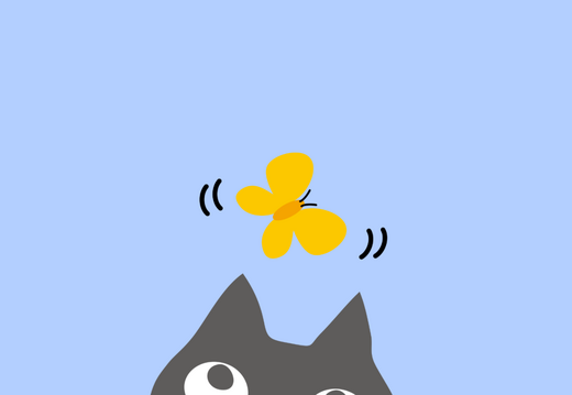 Cute cat with a butterfly wallpaper