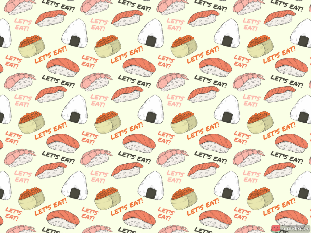 Sushi seamless pattern wallpaper