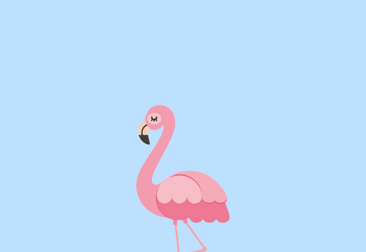 Flamingo on cyan background
