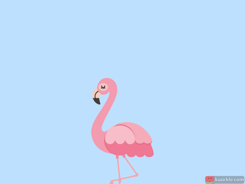 Flamingo on cyan background