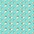 Cute pug seamless background