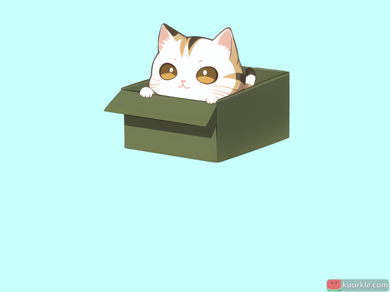 Cute cat in the box background