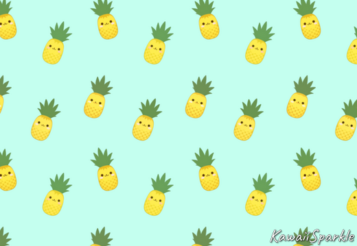 Cute pineapple pattern - wallpaper